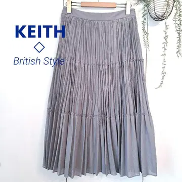 KEITH 랜덤 플리츠 롱 스커트 그레이 여름 새상품급