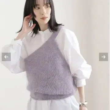 enrica 엔리카 변형 하찌 모헤어 니트 원숄더 베스트