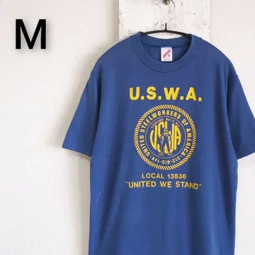 90s USA 제 JERZEES 빈티지 티셔츠 네이비 노동조합 M