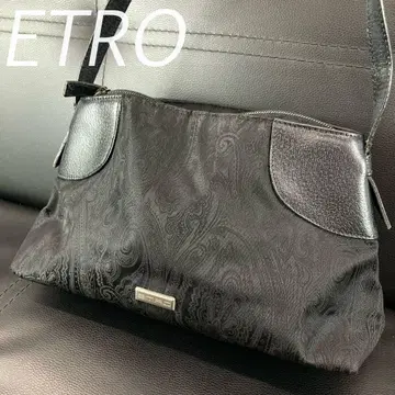 ETRO 나일론 숄더백 페이즐리 블랙