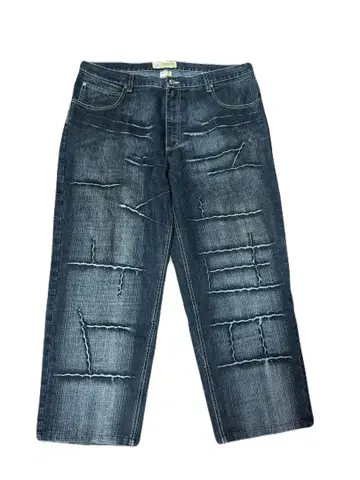KNO-BETTA KBJ DENIM 다크 블루 배기 데님 팬츠