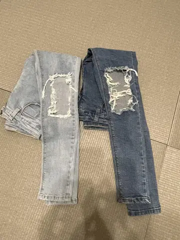 미사용 새상품 ANAP 데미지 가공 스키니 청바지 2개 세트