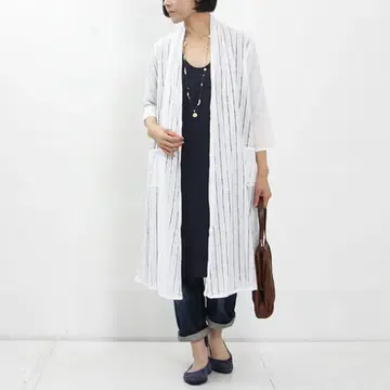 mizuiroind 프론트 레이스 드레이프 롱 가디건 겉옷