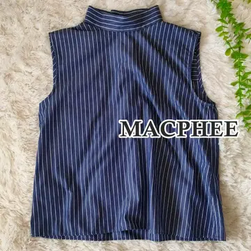 MACPHEE 스트라이프 슬리브리스 셔츠 블라우스 풀오버