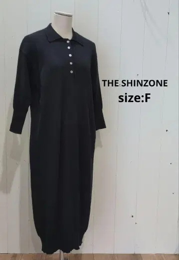 THE SHINZONE 더 신존 긴팔 폴로 니트 원피스 블랙 F