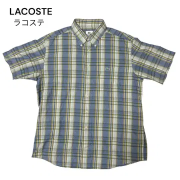 새상품급 LACOSTE 라코스테 반팔 체크 셔츠 사이즈 4 (L 사이즈)