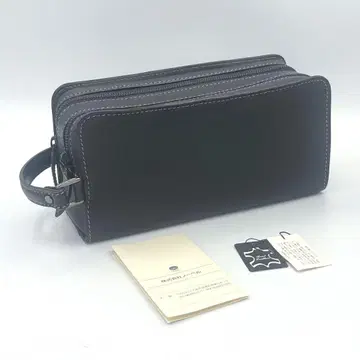 새상품급 .FIGARO 피가로 세컨드 백 블랙 천연 가죽