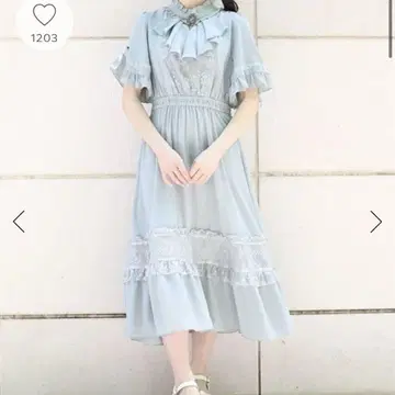 axes femme 카메오 부착 플레어 소매 원피스 민트