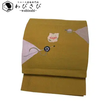 나고야 오비 마네키네코 헤어콤 황토색 O-5256