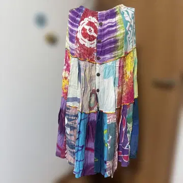 컬러풀 패치워크 리버서블 스커트