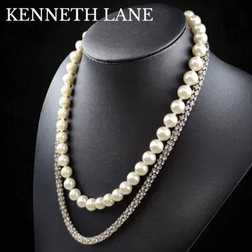 Kenneth Jay Lane 목걸이 펄 큐빅
