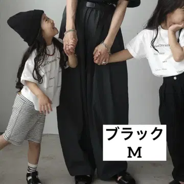 M 시마무라 mako 벌룬 와이드 팬츠 하의 블랙 팬츠
