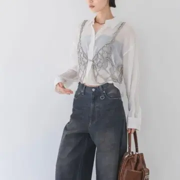 JEANASIS 엠블럼 비쥬 뷔스티에 숏 기장