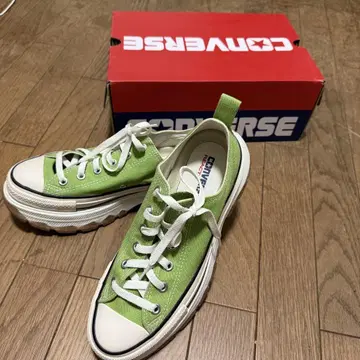 CONVERSE ALL STAR 그린 플랫폼 스니커즈