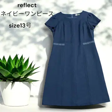 reflect 네이비 반팔 무릎 기장 원피스 13호