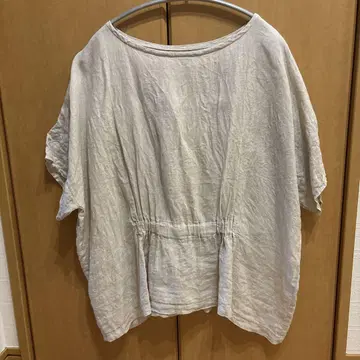 얀마 산업 린넨 베이지 반팔 셔츠