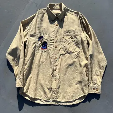 90s CREDIMI 디자인 셔츠 자수 셔츠 자수 로고 BD 셔츠 레트로