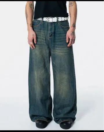 MENES Mud Wide Denim Pants L 빈티지 데님