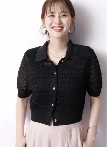 JUSGLITTY 카라 패턴 짜임 가디건