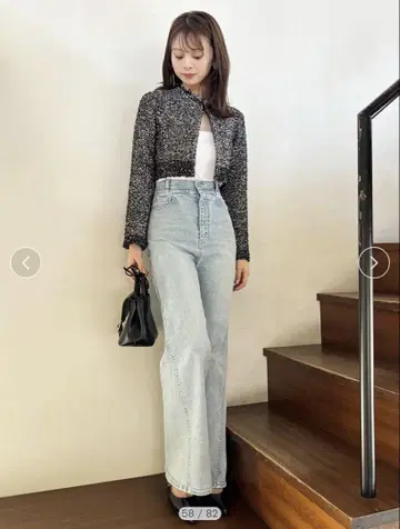SNIDEL Sustainable 스트레치 플레어 데님 팬츠