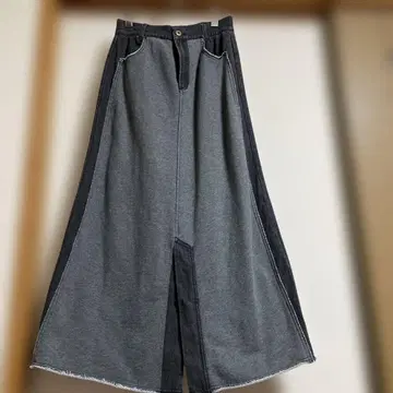 부즈루드 데님 컷 지 롱 스커트