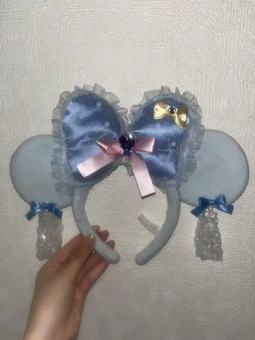 스카이블루 귀 달린 머리띠 디즈니
