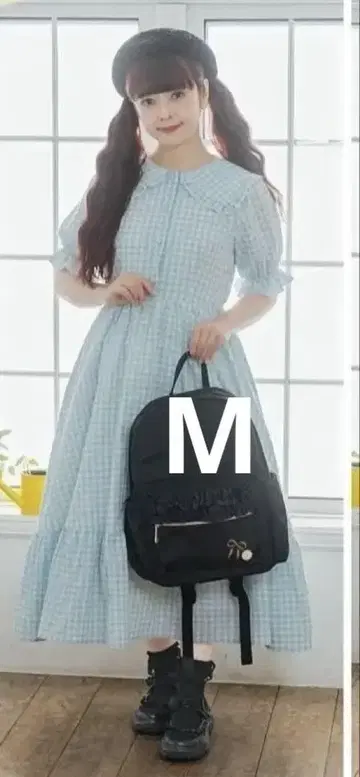 시마무라 아오키 미사코 깅엄 원피스 M 사이즈