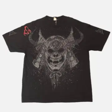 00s TAPOUT 티셔츠 스컬 갑옷 블랙 그래픽