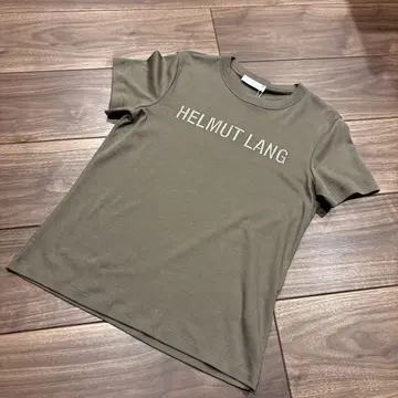HELMUT LANG 올리브 그린 로고 티셔츠