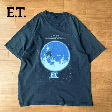 E.T. 지유 티셔츠 빈티지 가공 XL 흑먹색 영화 무비 T