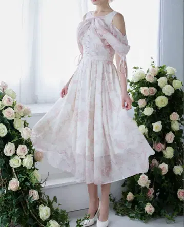 Riu Twist 리본 Toile de Jouy 드레스 핑크