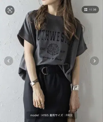 칼리지 자수 피그먼트 맨투맨 티셔츠