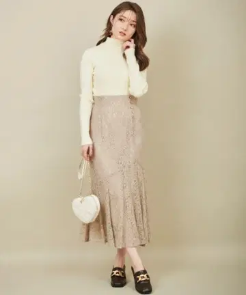 밑단 플레어 절개 레이스 스커트 31 Sons de mode 트란테안