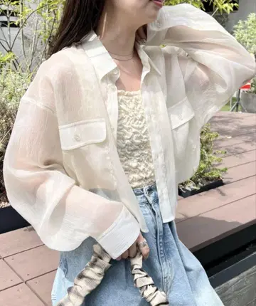 kastane 오간자 크레이프 셔츠