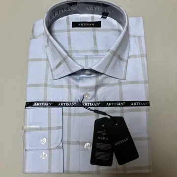ARTISAN 체크 무늬 비즈니스 셔츠 면100% 꼼사데모드 계열