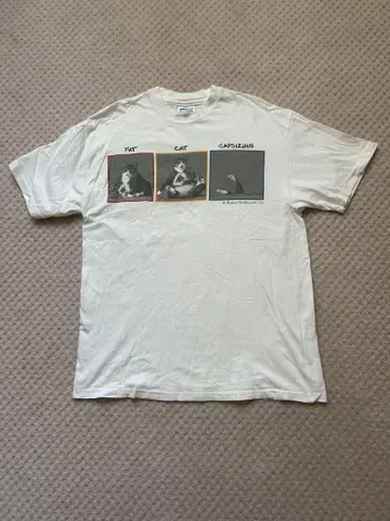 90's USA제 FAT CAT CAPSIZING 프린트 티셔츠