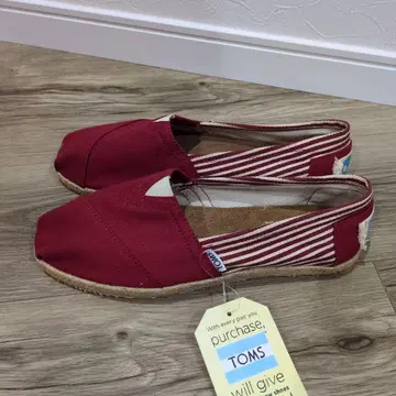 TOMS 빨간색 슬립온 One for One 새상품