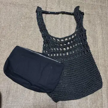 로즈버드 블랙 인터넷 뜨개질 2way 토트백