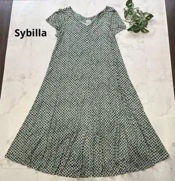새상품급 Sybilla 올 패턴 저지 롱 원피스 사이즈 M 워셔블