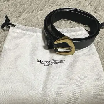 MAISON BONNET 블랙 가죽 벨트 94358 BR