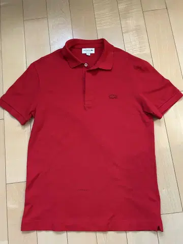 LACOSTE 레귤러 핏 피케 셔츠 레드