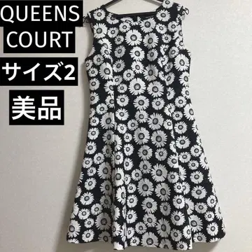 Queens Court 자카드 데이지 올 패턴 A라인 원피스 새상품급