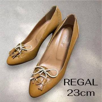 REGAL 리본 포함 가죽 펌프스 23cm 카멜