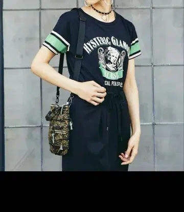 HYSTERIC GLAMOUR 반팔 미니 원피스 블랙