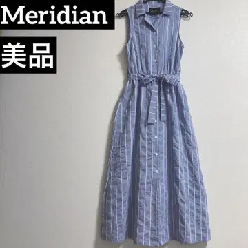meridian 마린 스트라이프 셔츠 리본 원피스 새상품급