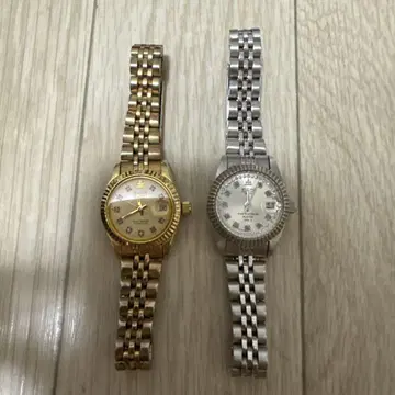 ELGIN DATE QUARTZ DELUXE 골드, 실버 손목시계