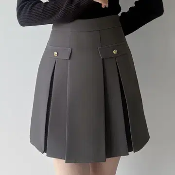 mipiarl 이너 팬츠 부착 골드 버튼 플리츠 미니 스커트 XL