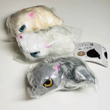 낯을 가리는 고양이 봉제 인형 가챠 3종 세트