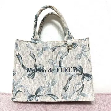 Maison de FLEUR 리본 무늬 고블랑 스퀘어 토트 S 사이즈