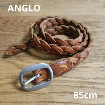 영국제 ANGLO 뜨개질 가죽 벨트 천연 가죽 메쉬 벨트 85cm